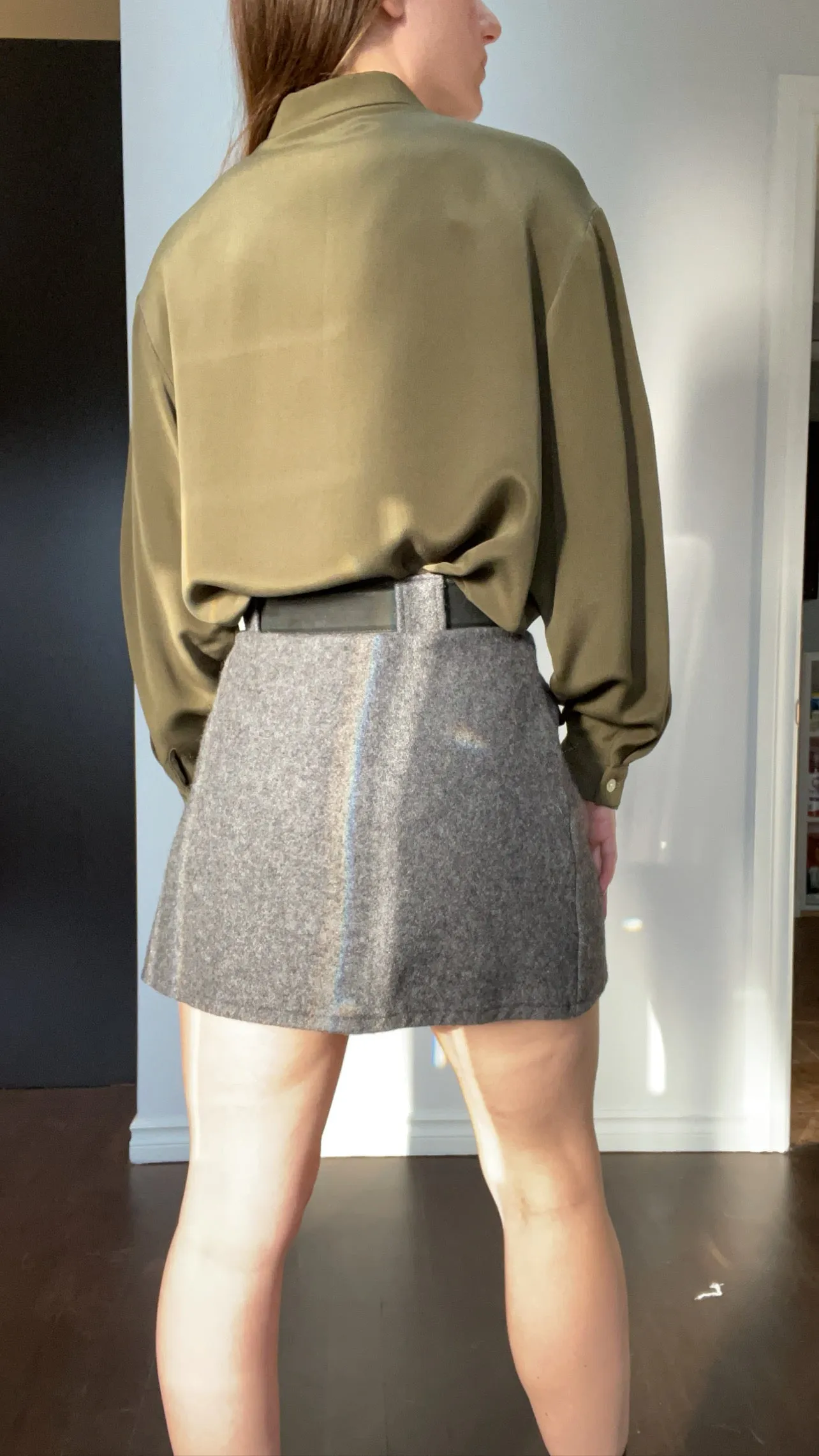 80s Olive 100% Silk Tank - M