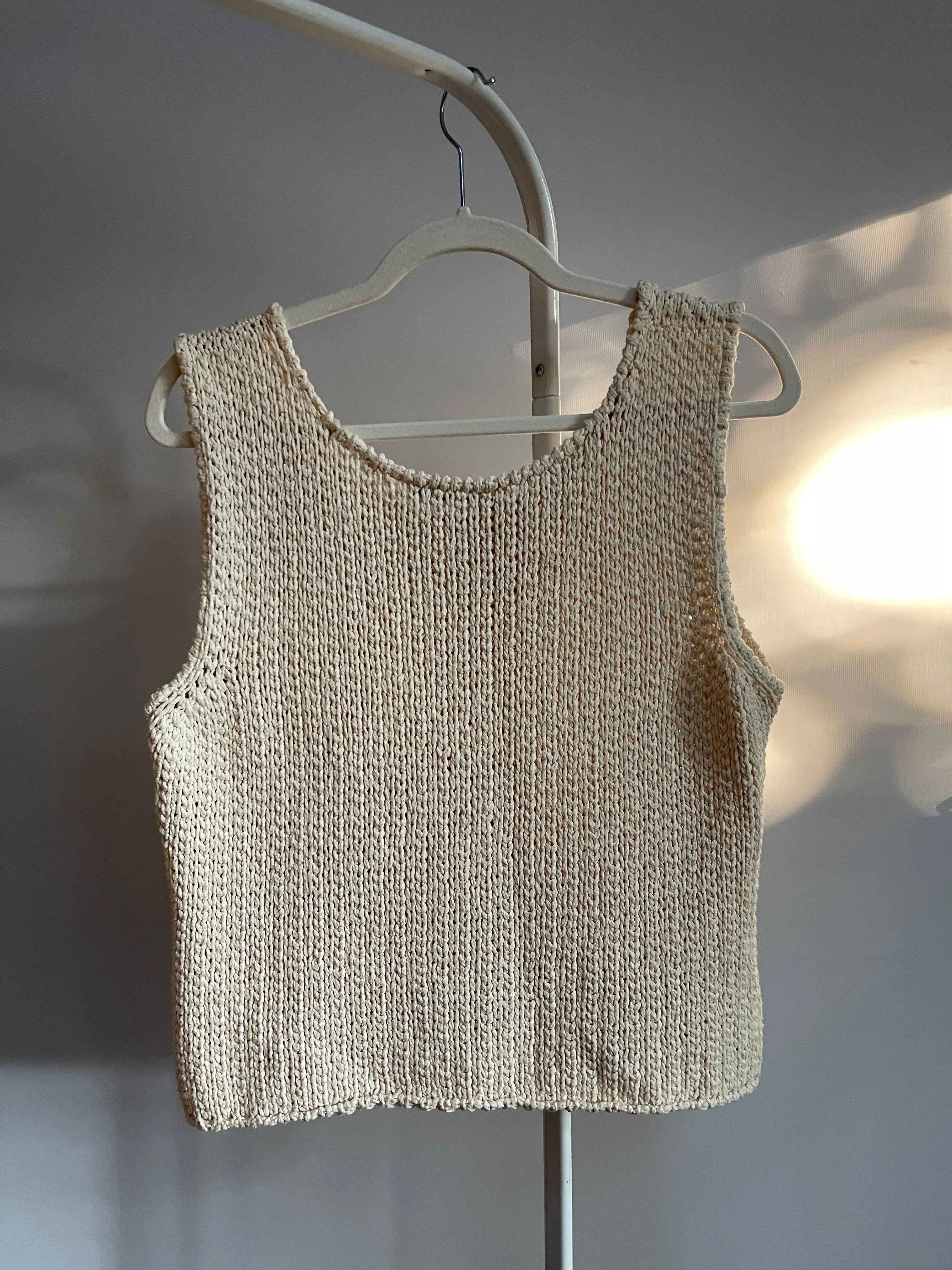 90s Holt Renfrew Boxy Crochet Tank - L