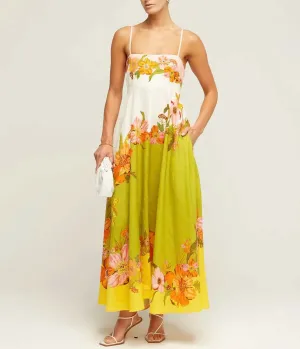 Alémais Silas Linen Sundress Multi Floral Size AU 10