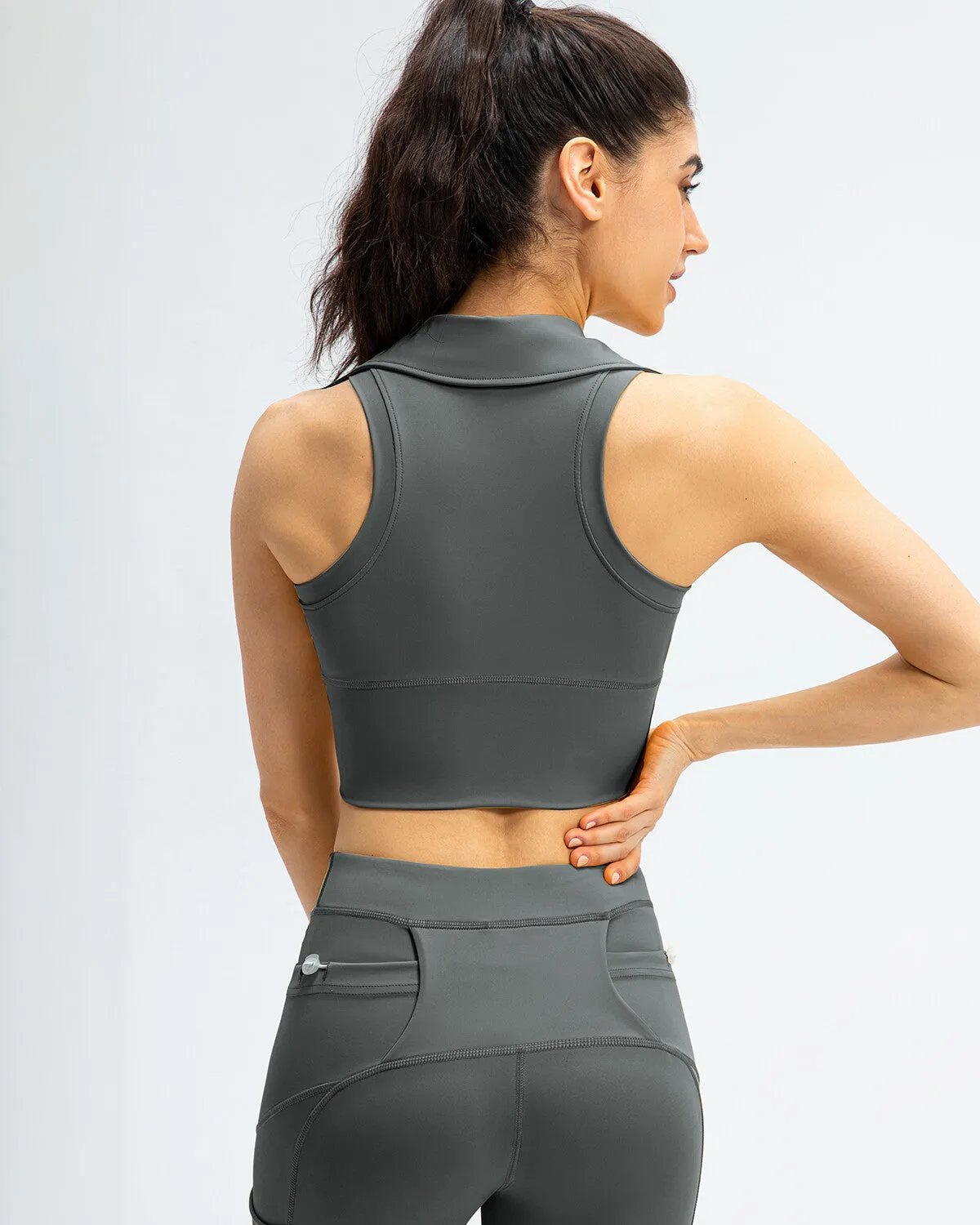 Athena Crop Top - Grey