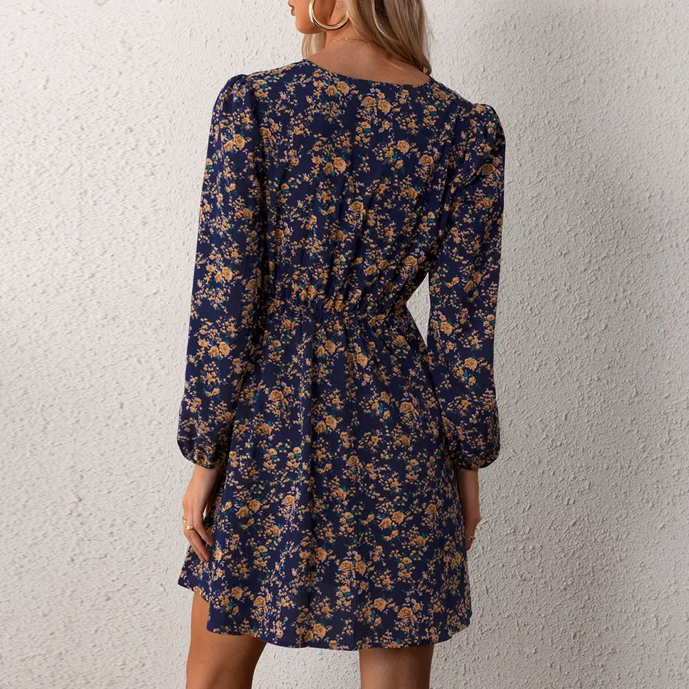 BerriesJam - Miss Chic A-Line Ditsy Floral Midi Sundress