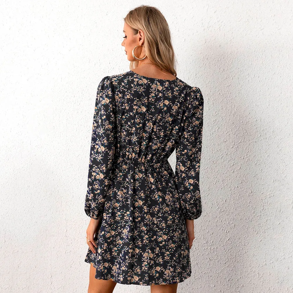 BerriesJam - Miss Chic A-Line Ditsy Floral Midi Sundress