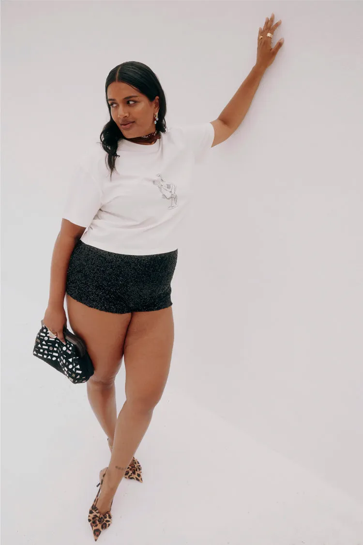 Black Sequin Hot Pants