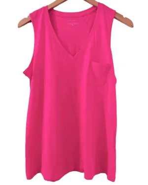 Bright Spring Azalea Sleeveless V-Neck Pocket Tee