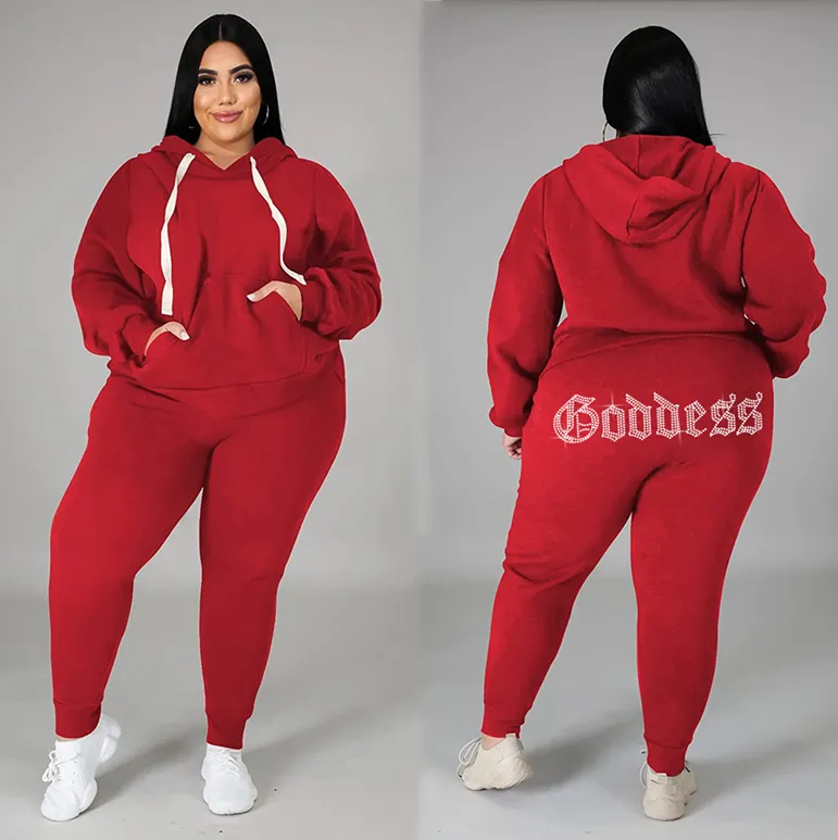 Casual Rhinestone Sweatshirt Set（AY1477）