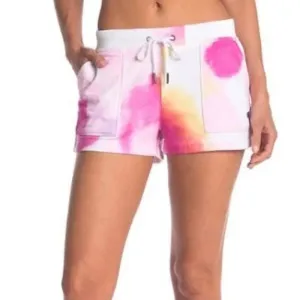 Champion Women's Tie-Dye Print side Pockets Cotton Blend Active Shorts