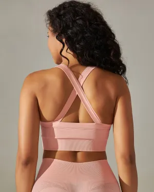Cleo Crossback Sports Bra - Pink