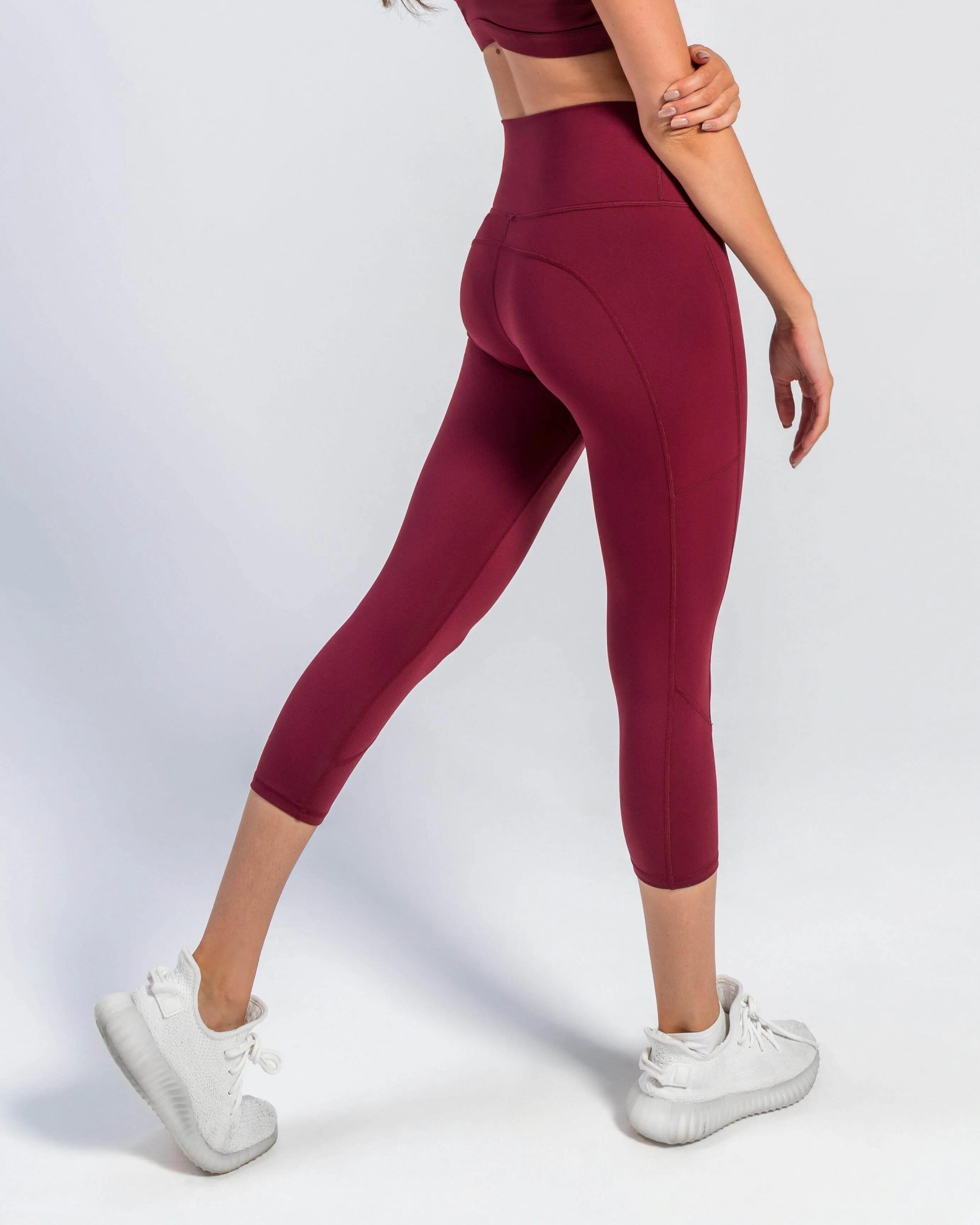 Core Cropped Leggings (Burgundy)