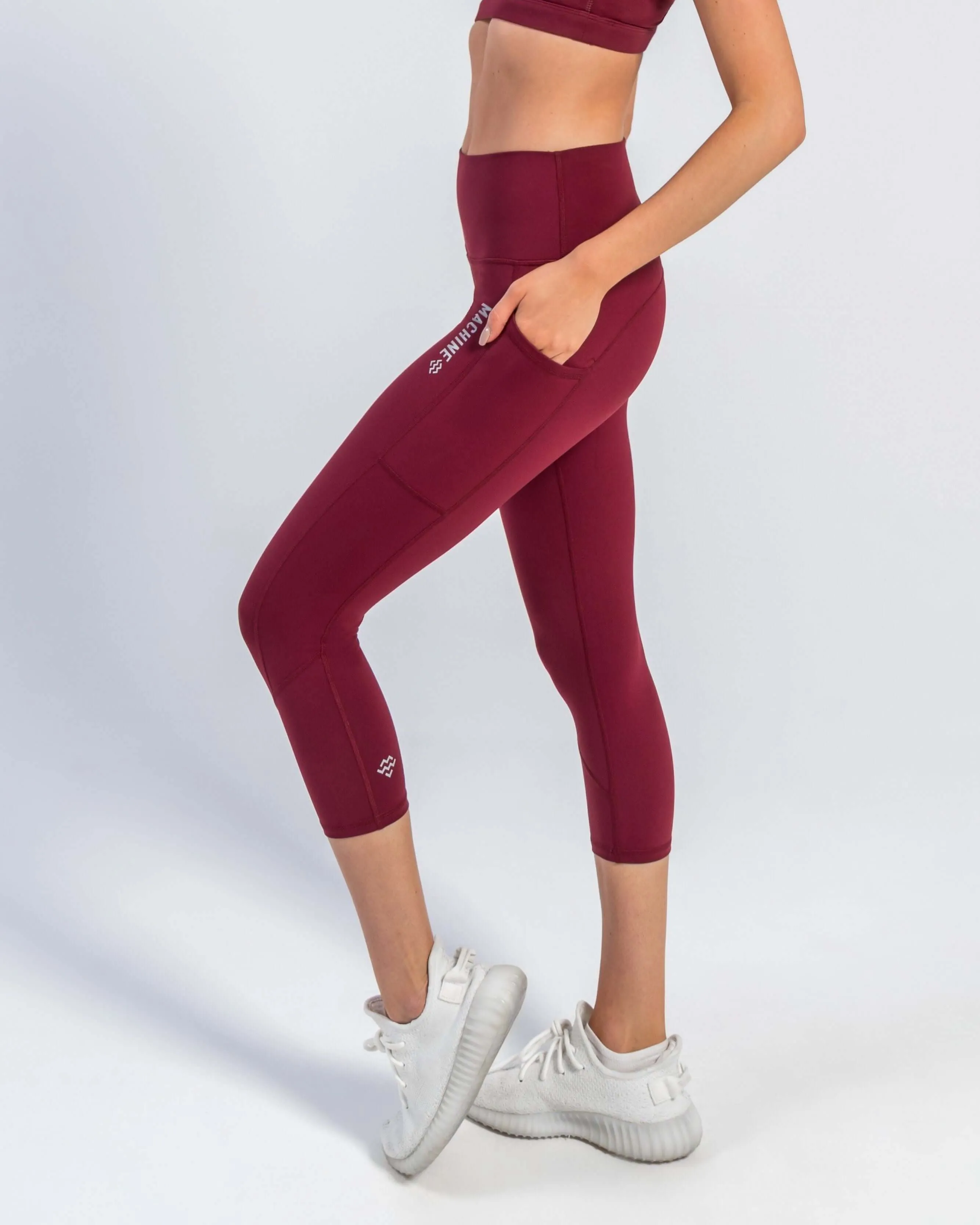 Core Cropped Leggings (Burgundy)