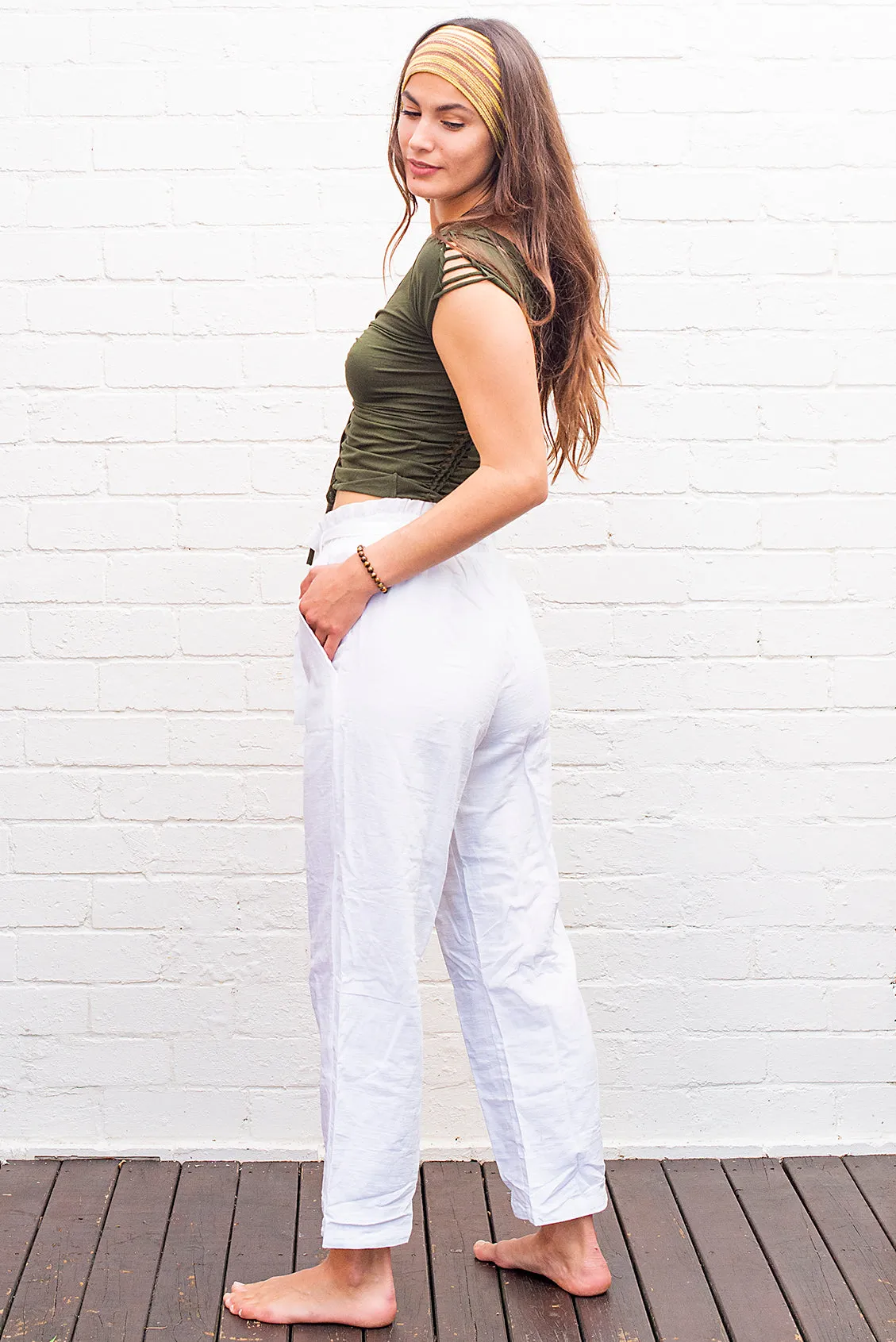 Cotton Tie Up Pants in Multiple Colours