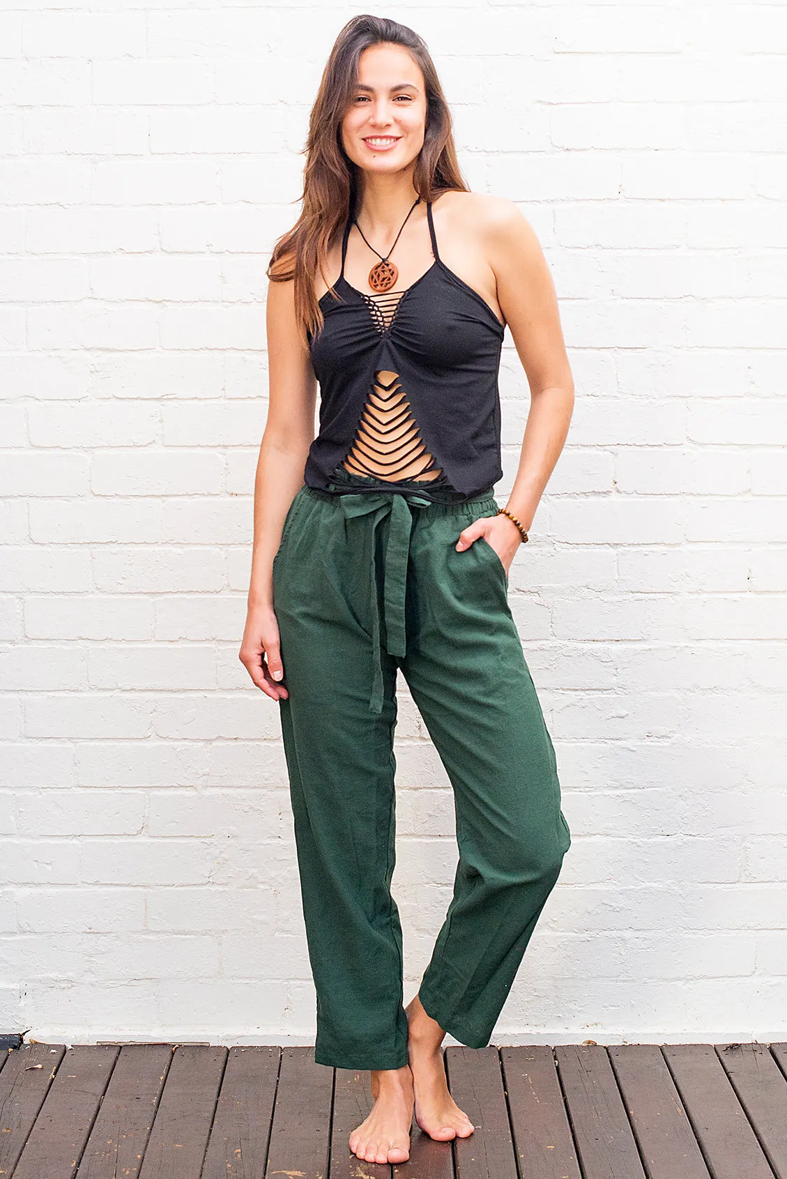 Cotton Tie Up Pants in Multiple Colours