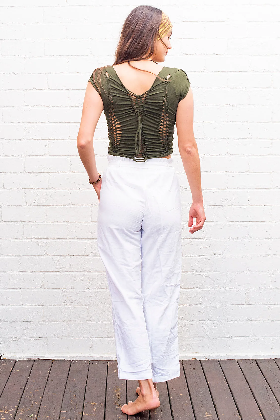Cotton Tie Up Pants in Multiple Colours