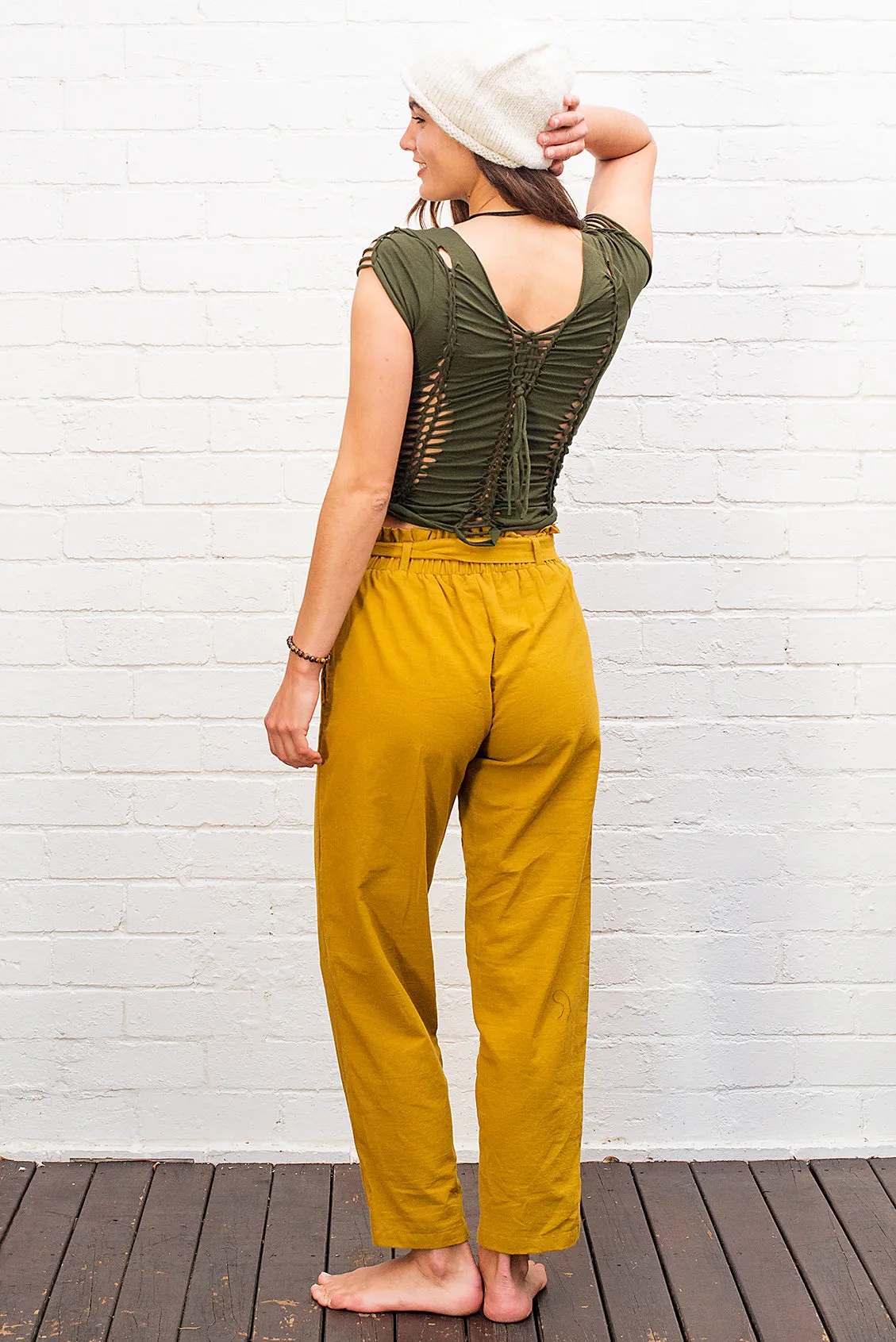Cotton Tie Up Pants in Multiple Colours