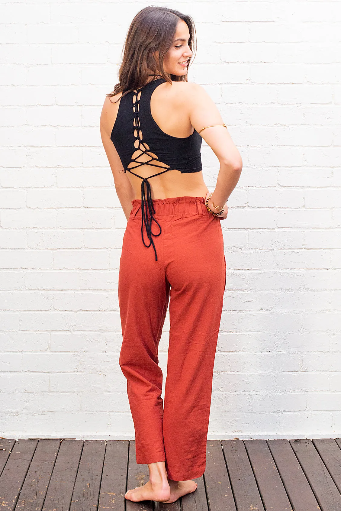 Cotton Tie Up Pants in Multiple Colours