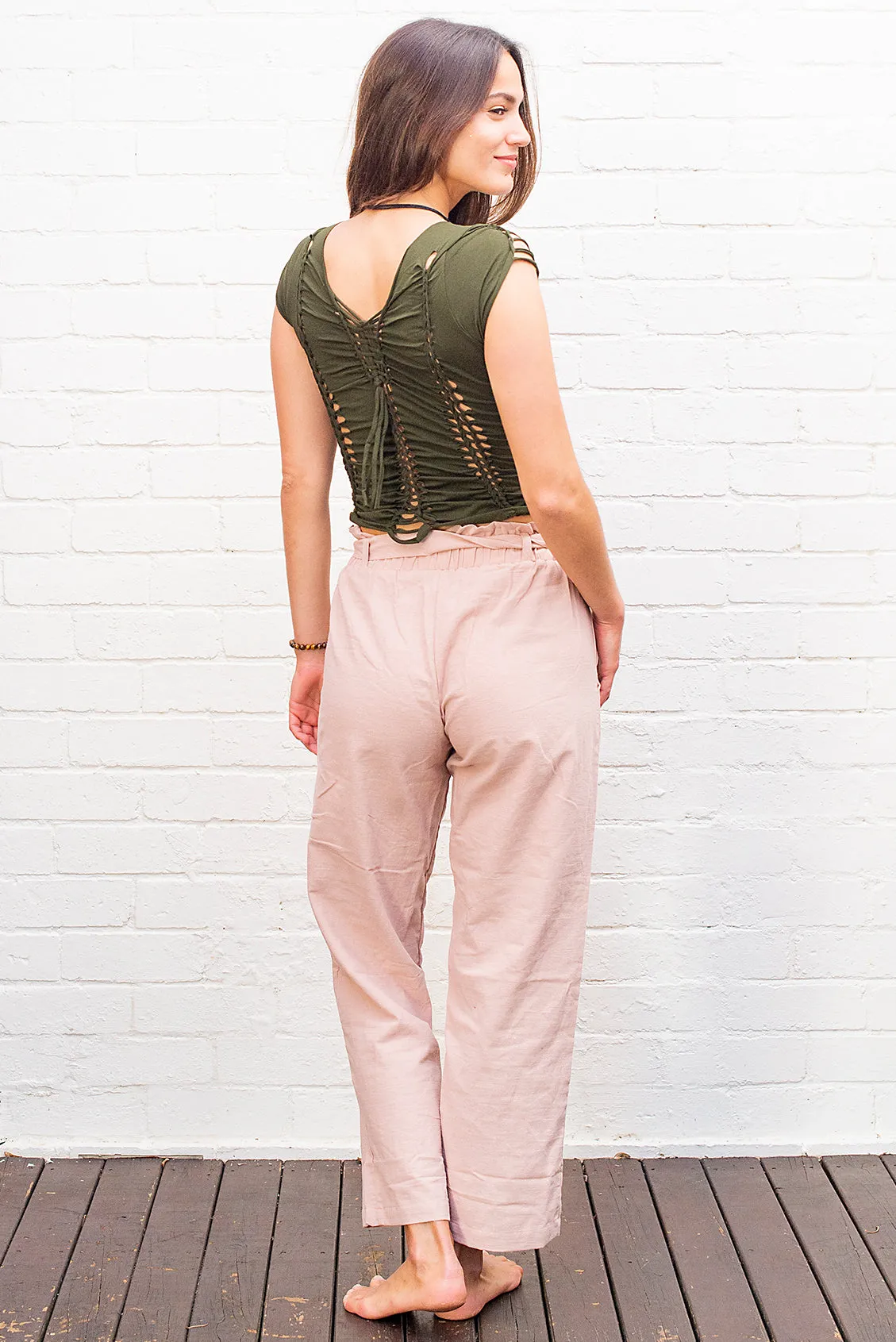 Cotton Tie Up Pants in Multiple Colours