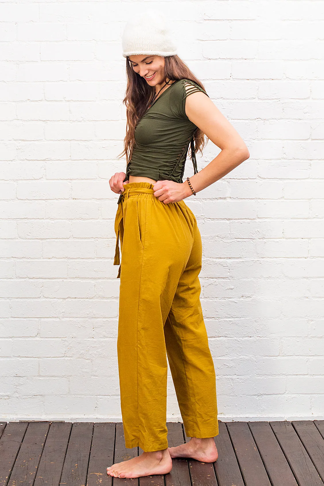 Cotton Tie Up Pants in Multiple Colours