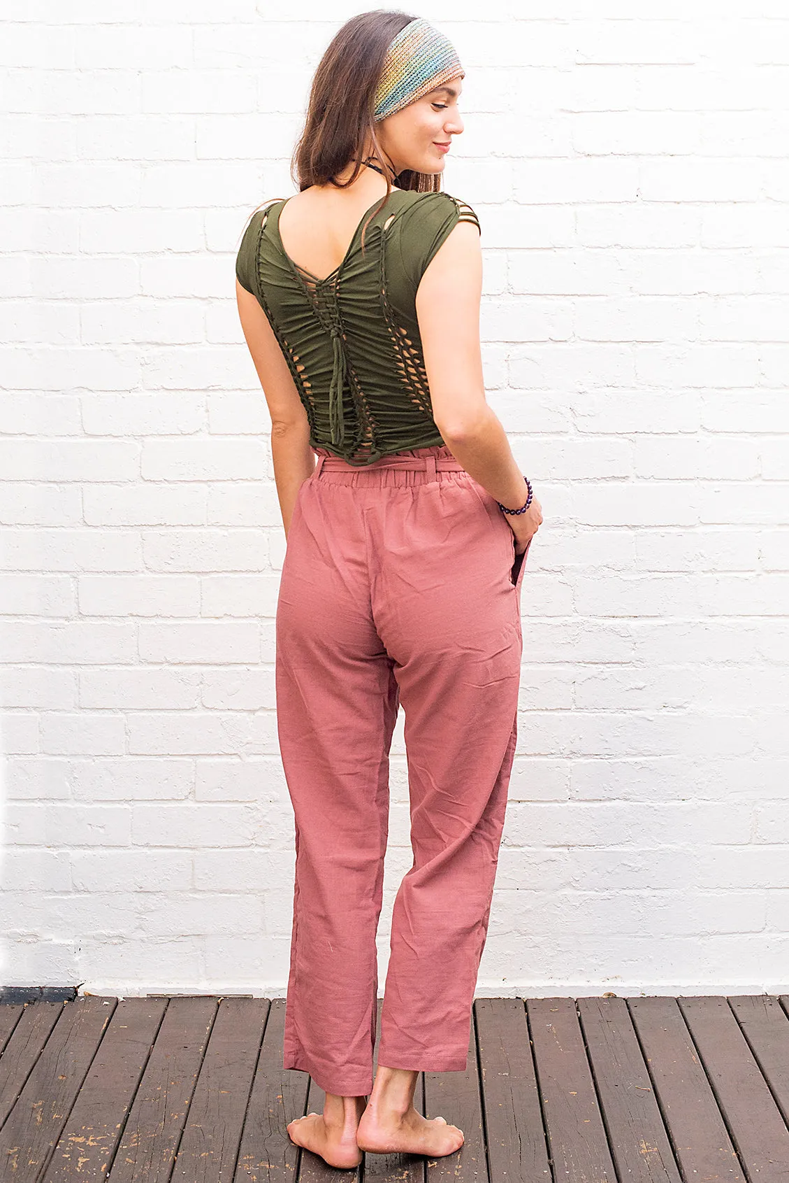 Cotton Tie Up Pants in Multiple Colours