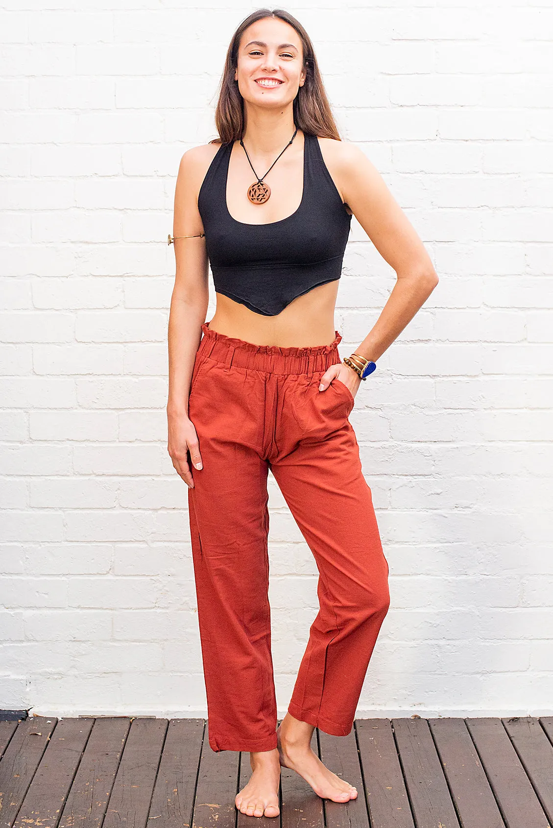 Cotton Tie Up Pants in Multiple Colours