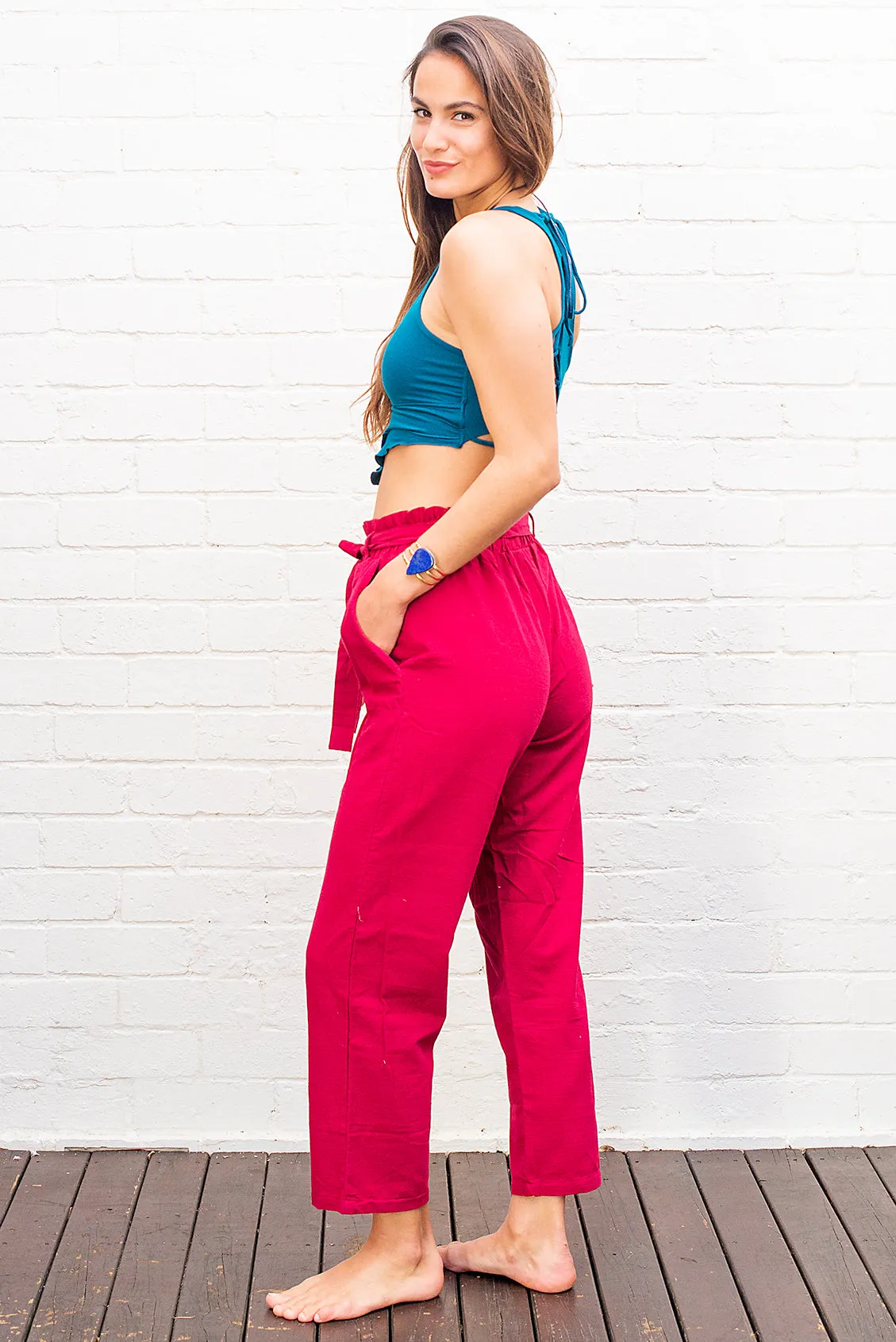 Cotton Tie Up Pants in Multiple Colours
