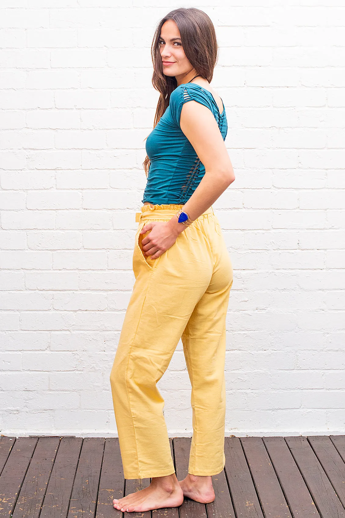 Cotton Tie Up Pants in Multiple Colours