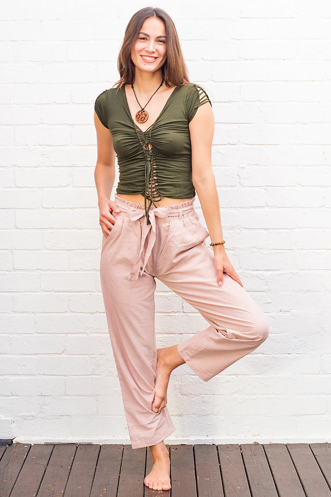 Cotton Tie Up Pants in Multiple Colours