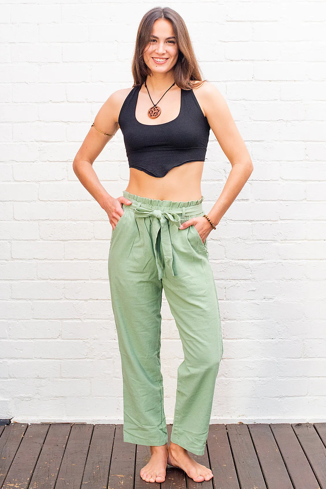 Cotton Tie Up Pants in Multiple Colours