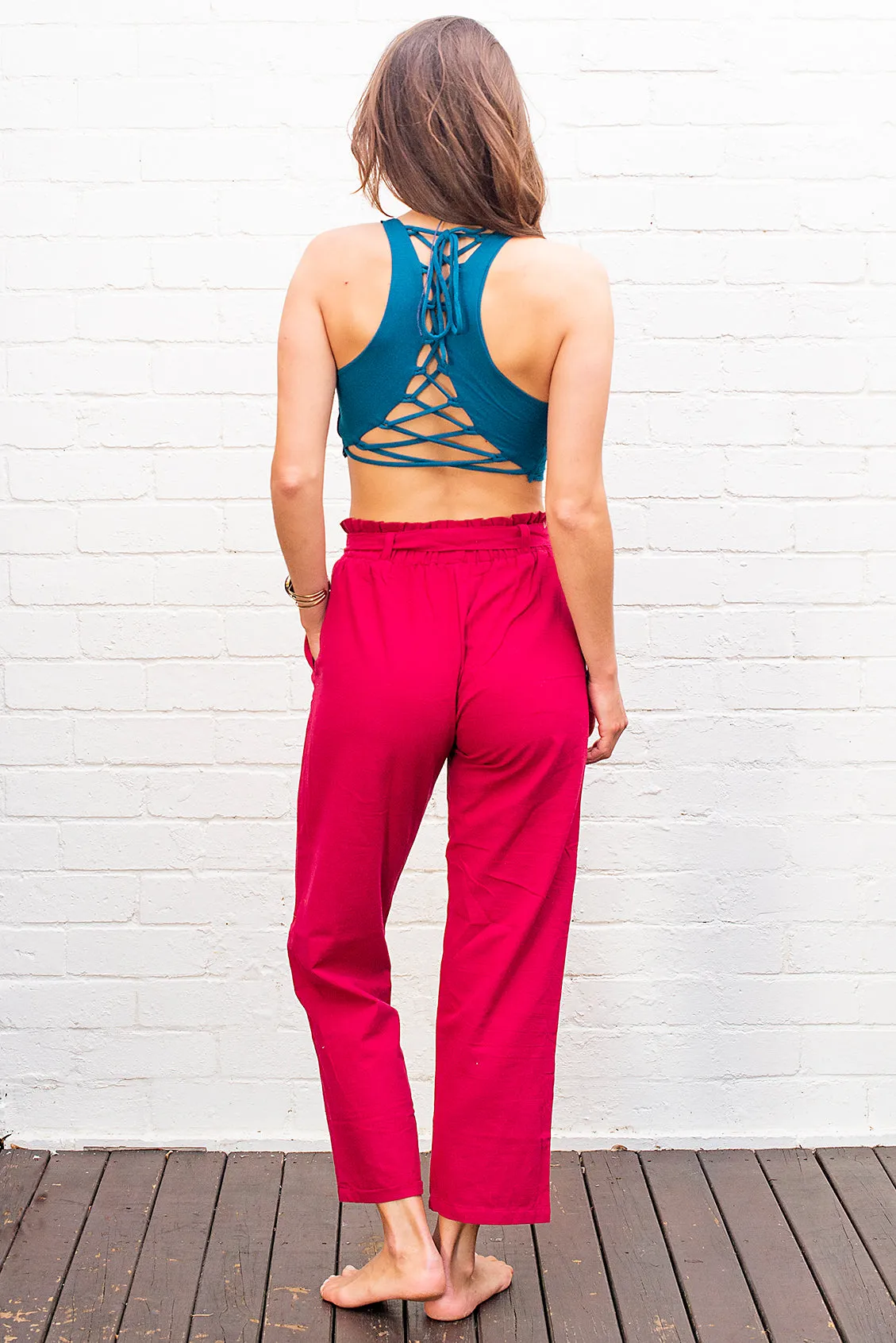 Cotton Tie Up Pants in Multiple Colours
