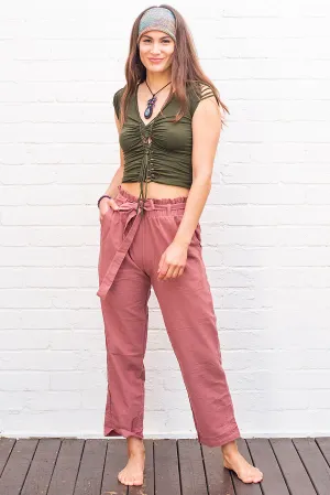 Cotton Tie Up Pants in Multiple Colours