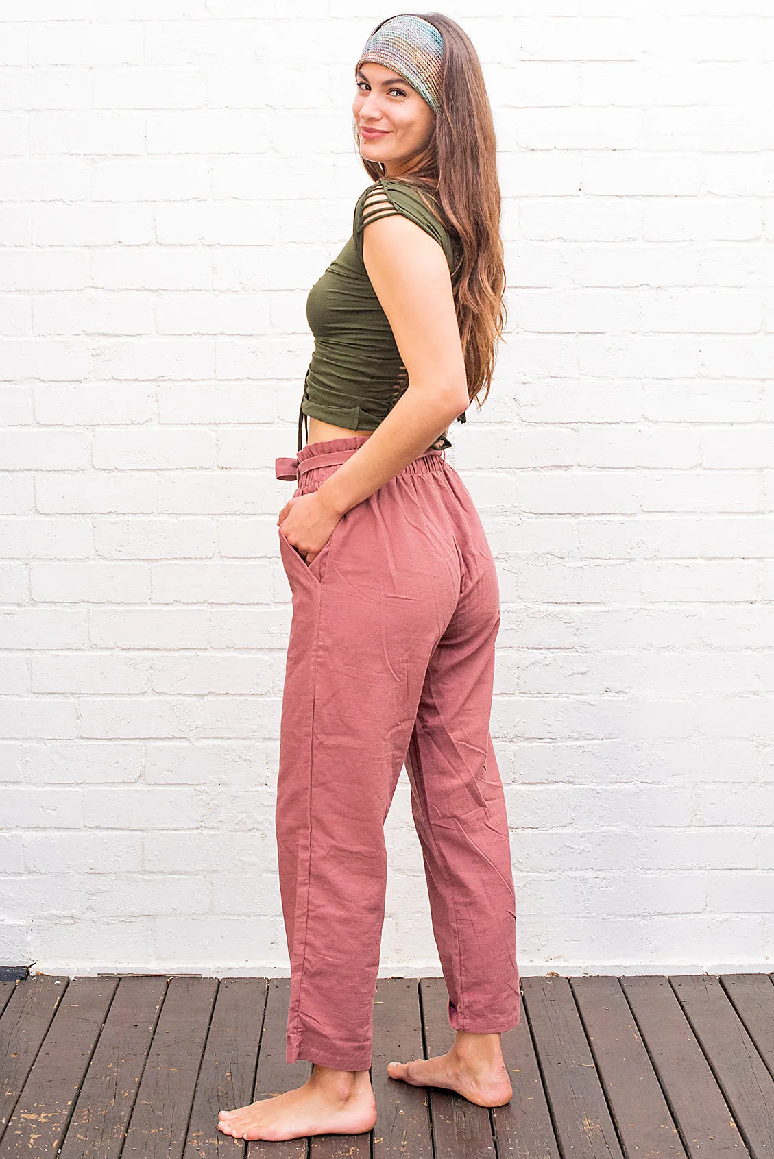 Cotton Tie Up Pants in Multiple Colours