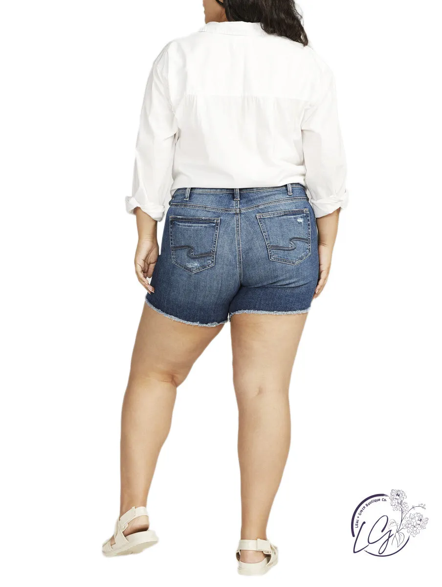 Curvy Distressed Suki Mid Rise Short
