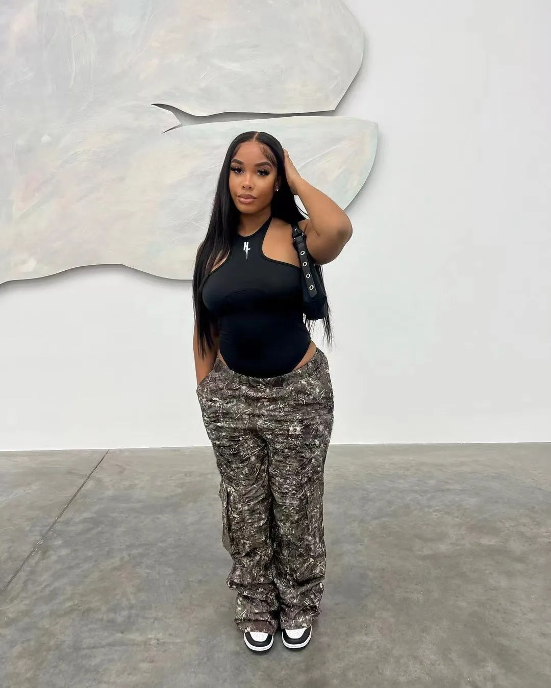 Fashion casual camouflage printed cargo pants AY2737
