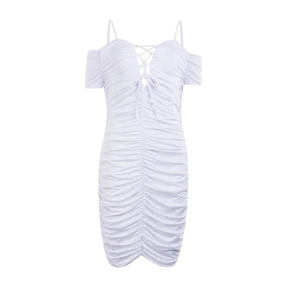 FashionSierra - Women Ladies Bandage Bodycon Short Mini Dress Off Shoulder Evening Party Clubwear Summer Dress Sundress