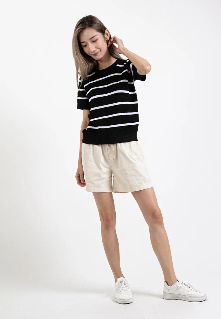 Forest Ladies Casual Cotton Short Pants Women Plain Drawstring Shorts  | Seluar Pendek Perempuan - 865108