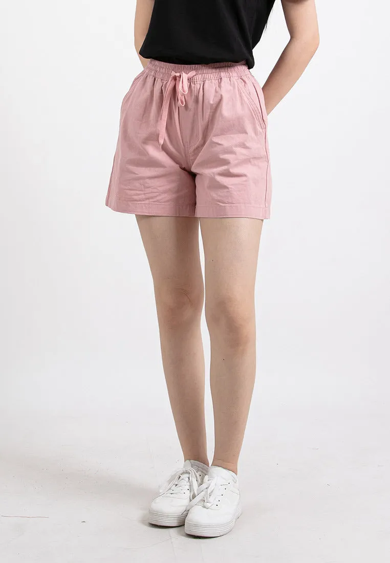 Forest Ladies Casual Cotton Short Pants Women Plain Drawstring Shorts  | Seluar Pendek Perempuan - 865108