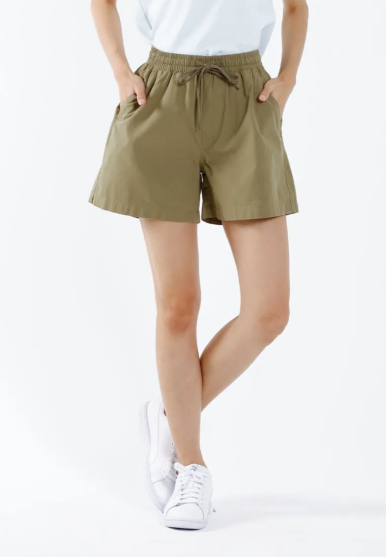 Forest Ladies Casual Cotton Short Pants Women Plain Drawstring Shorts  | Seluar Pendek Perempuan - 865108