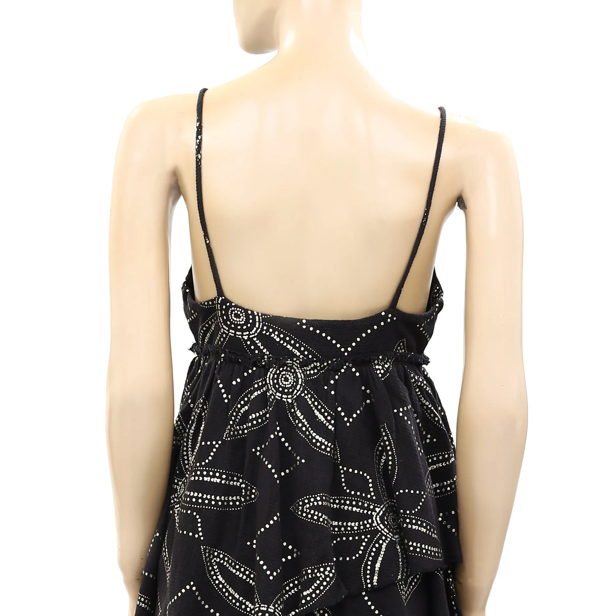 Free People Dot Printed Tank Blouse Top