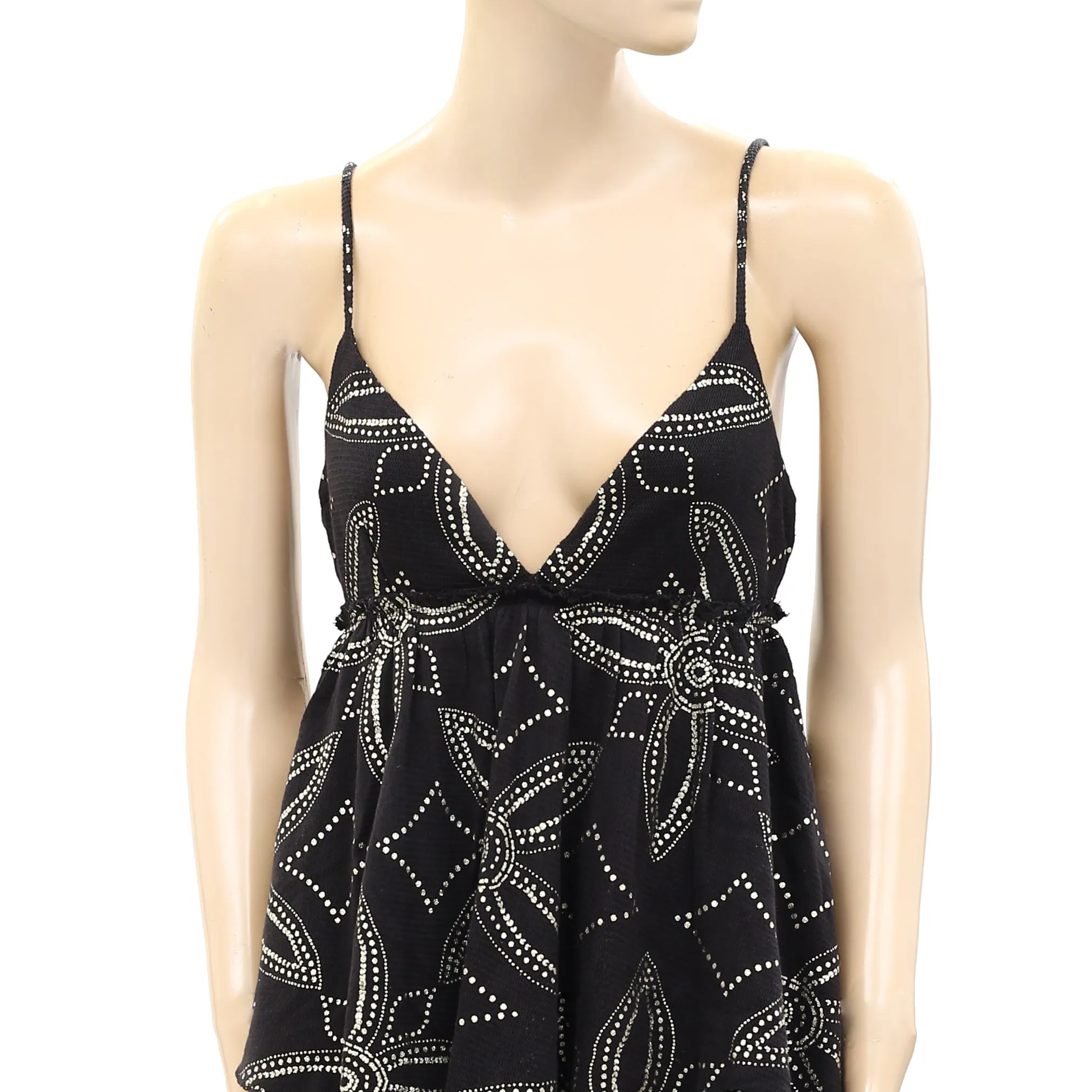 Free People Dot Printed Tank Blouse Top