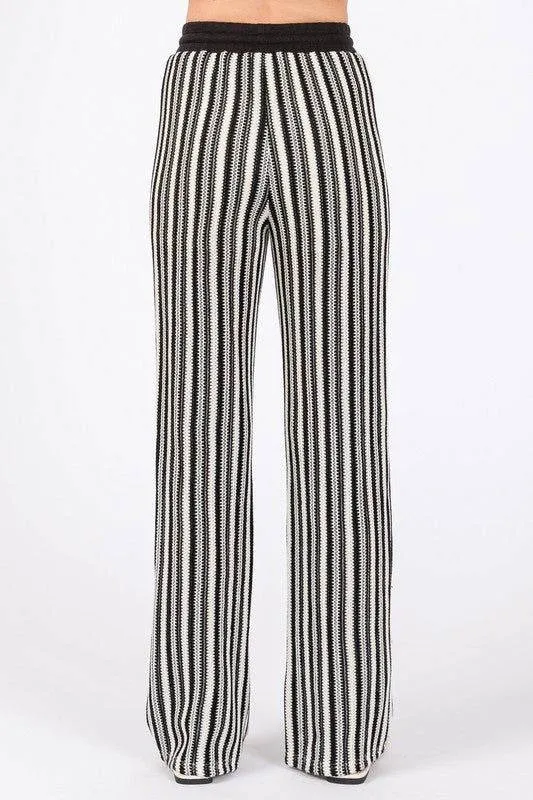 GeeGee See-Through Stripe Knit Pants