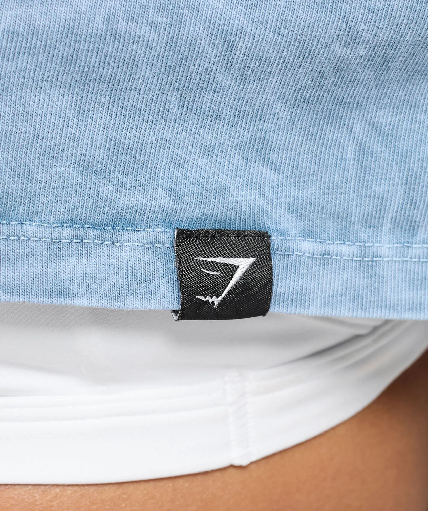 Gymshark Collegiate Shadow Washed Crop Top - Faded Blue