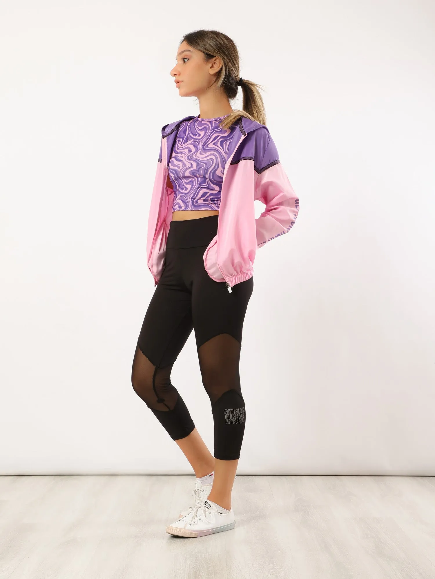 High Waisted Capri Mesh Leggings - Fit Freak