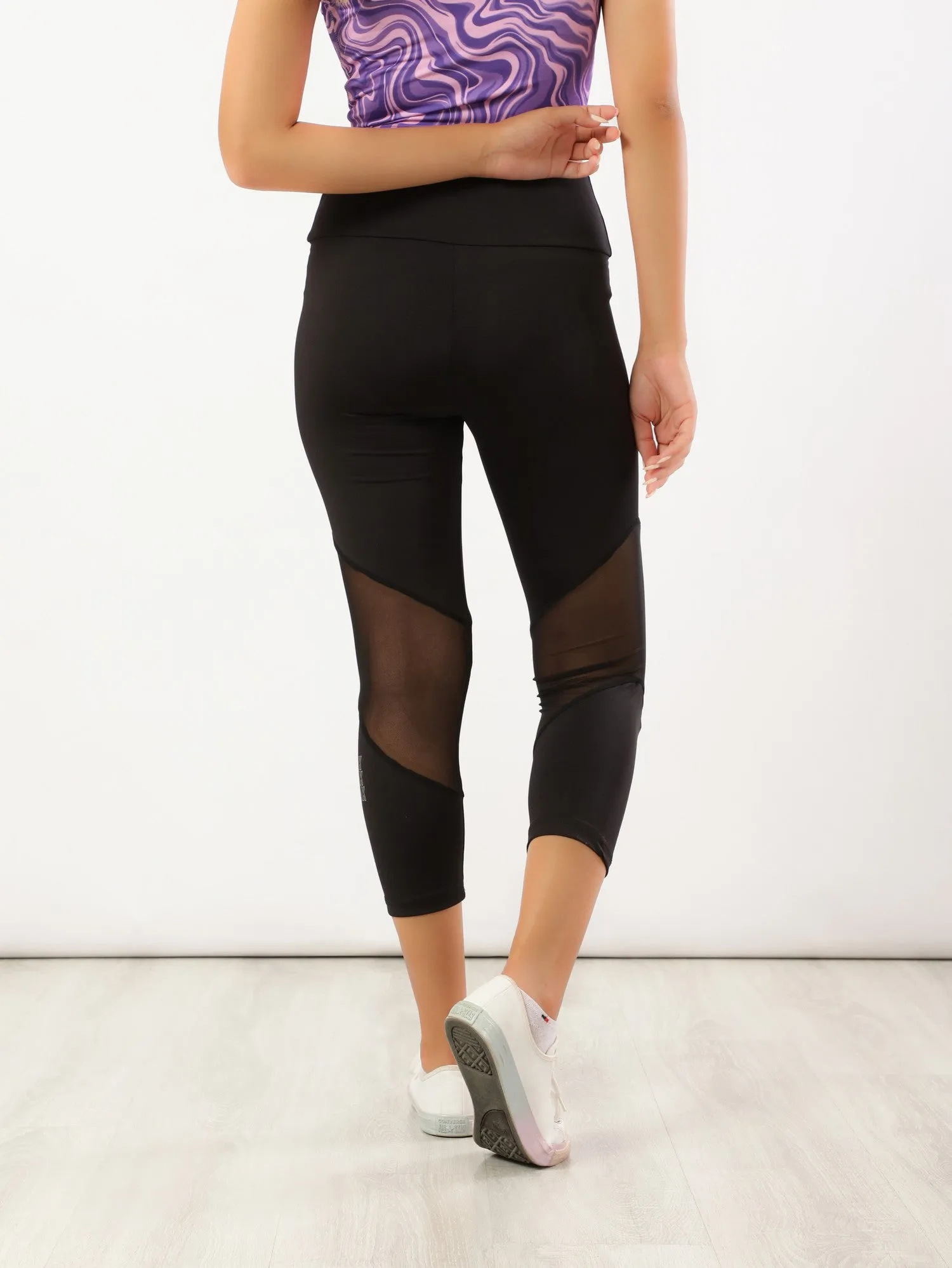High Waisted Capri Mesh Leggings - Fit Freak