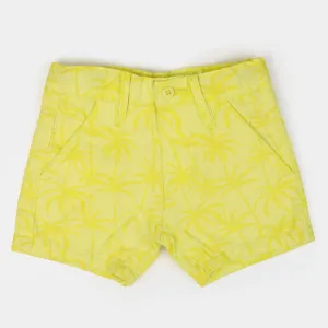 Infant Boys Cotton Short Palm Trees | Yellow