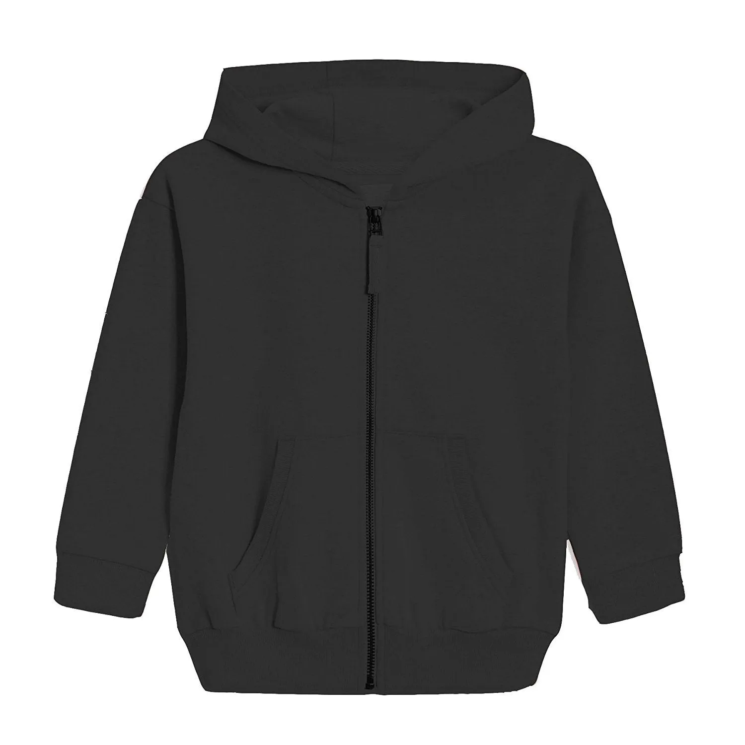 Khanomak Kids Girls Two Front Pocket Zip-Up Hoodie Sweater Hoody Hooded Jacket