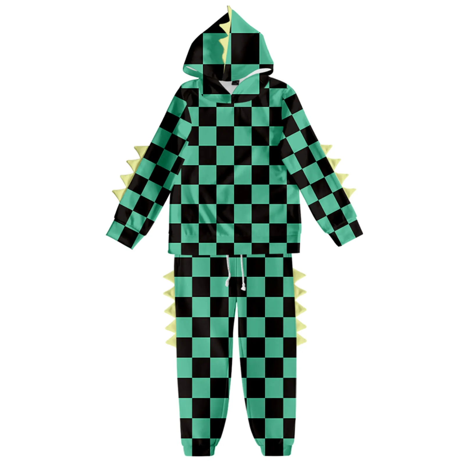 Kids Dinosaur Hoodie and Pants Demon Tanjiro Zenitsu Nezuko Shinobu Giyu Cosplay Suits