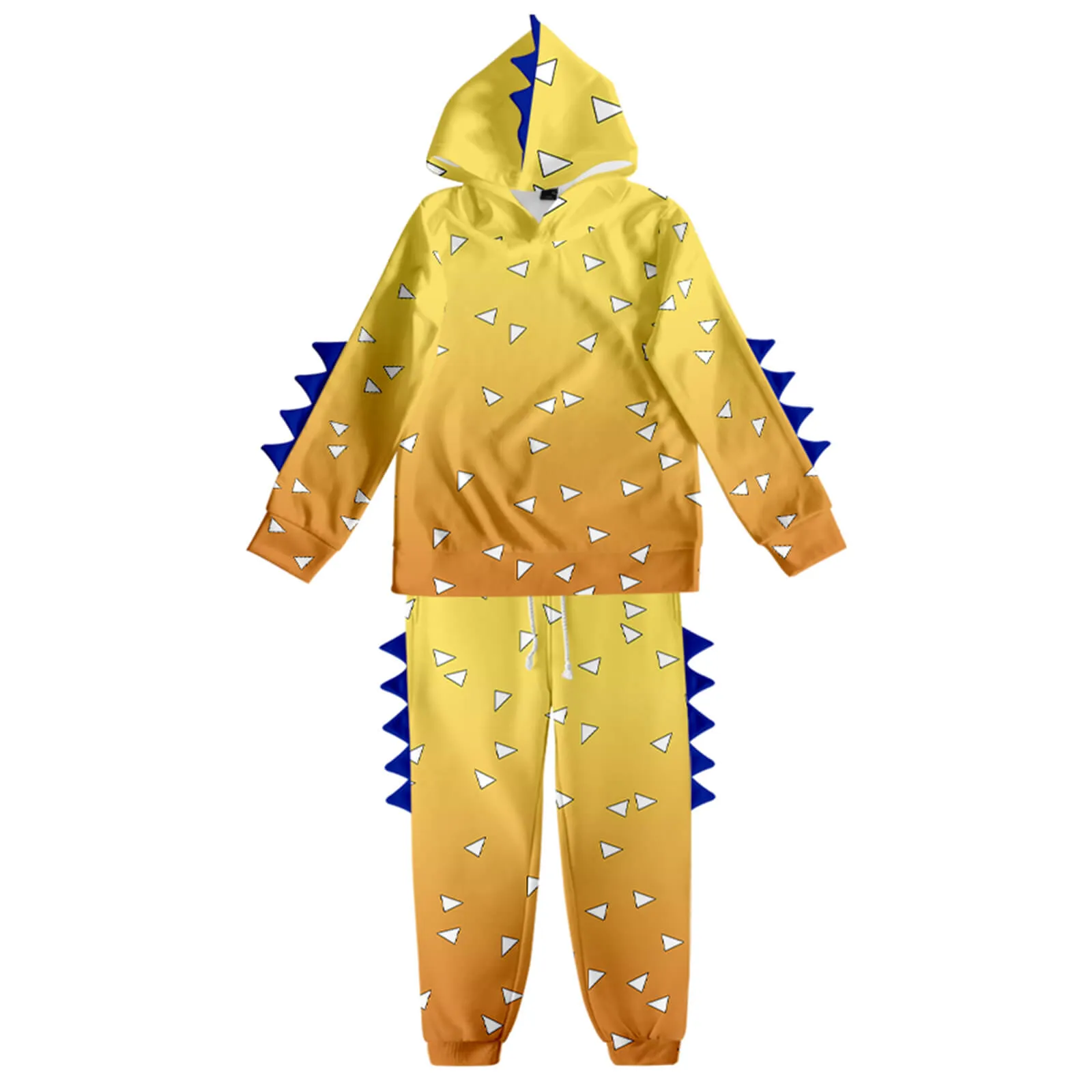 Kids Dinosaur Hoodie and Pants Demon Tanjiro Zenitsu Nezuko Shinobu Giyu Cosplay Suits