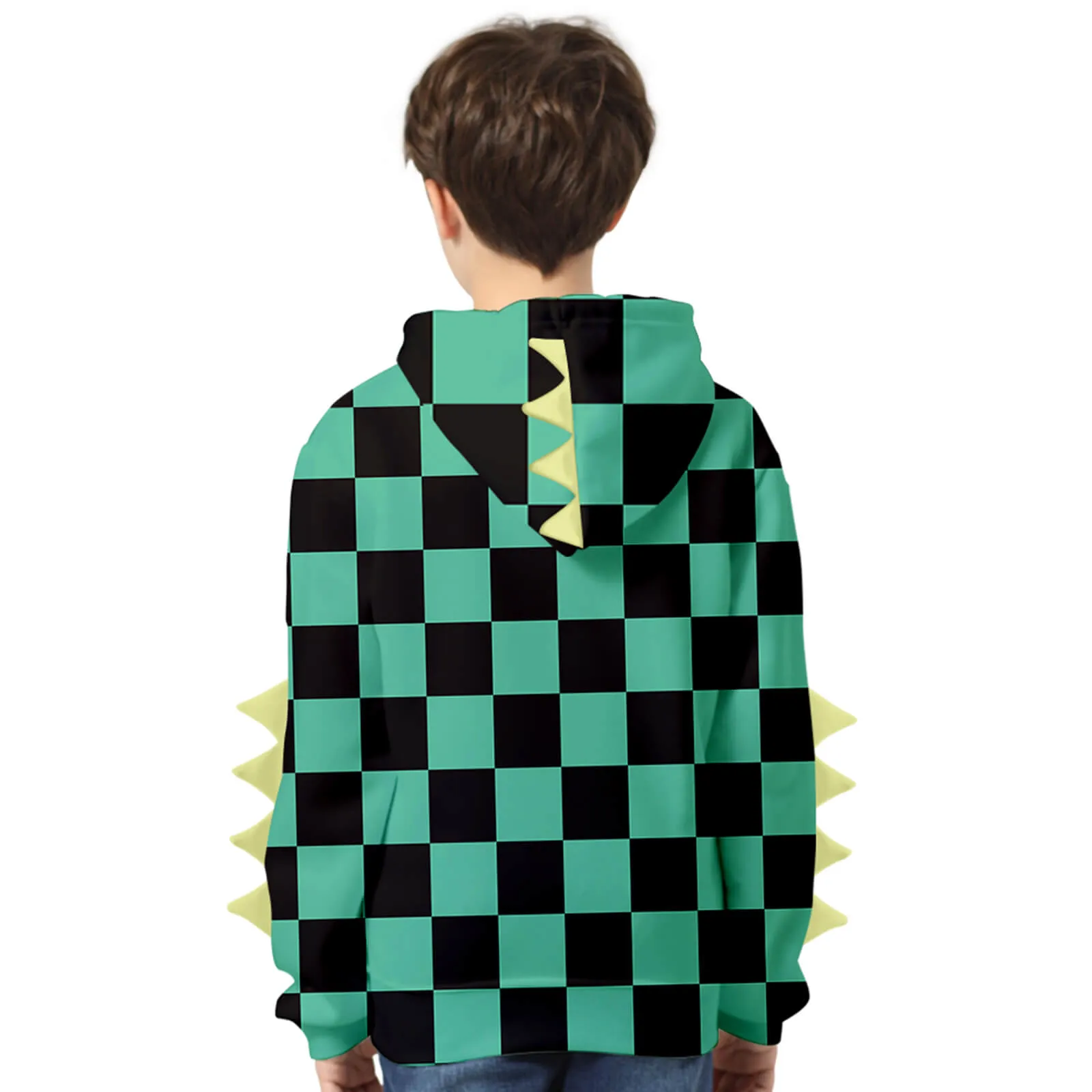 Kids Dinosaur Hoodie and Pants Demon Tanjiro Zenitsu Nezuko Shinobu Giyu Cosplay Suits