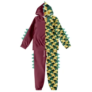 Kids Dinosaur Hoodie and Pants Demon Tanjiro Zenitsu Nezuko Shinobu Giyu Cosplay Suits