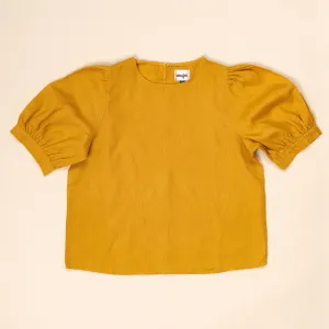 Ladies Linen Top - Mustard