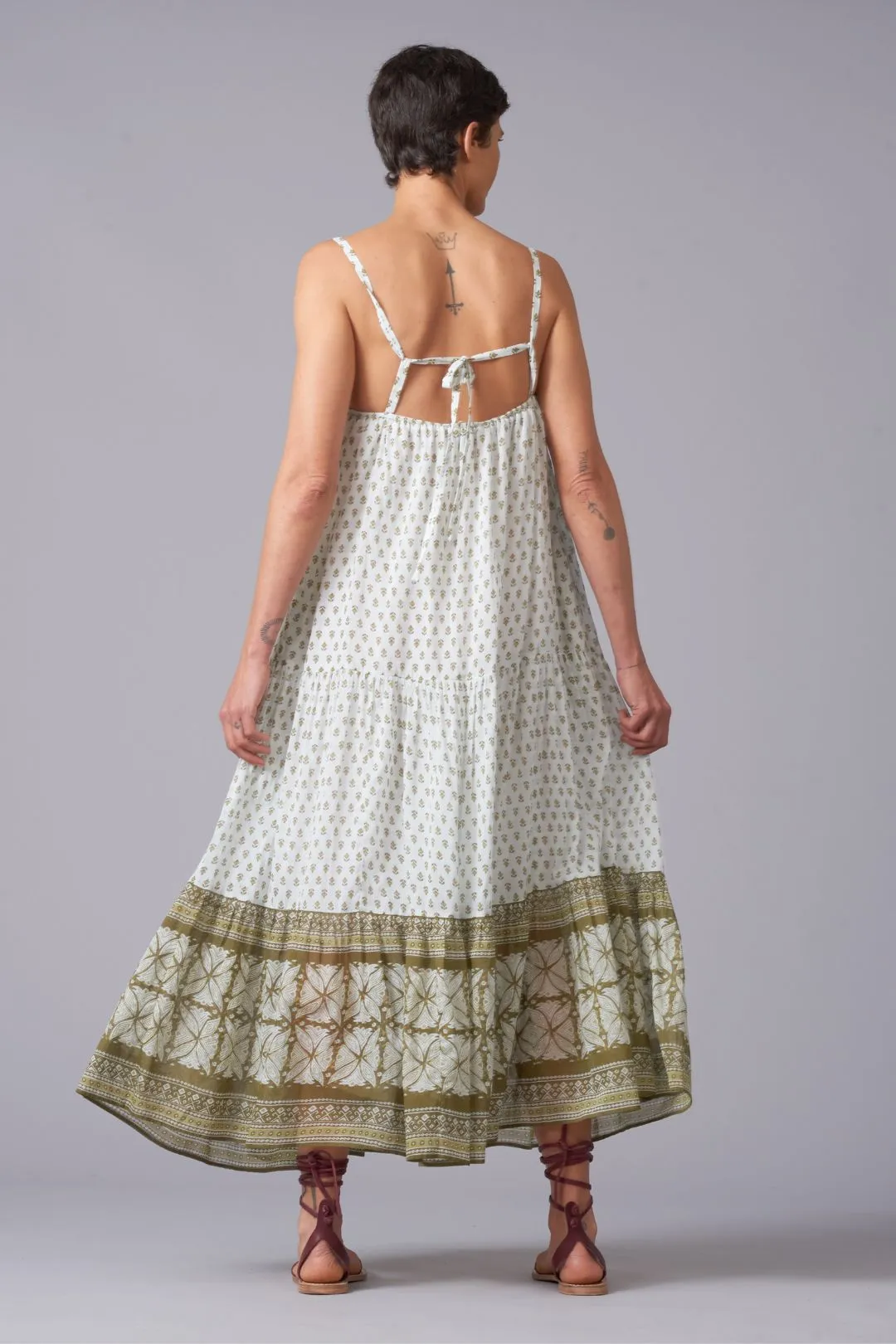 Laya Block Printtiered  Sundress