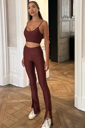 LISI BORDEAUX  High Waist Activewear Flare Legging